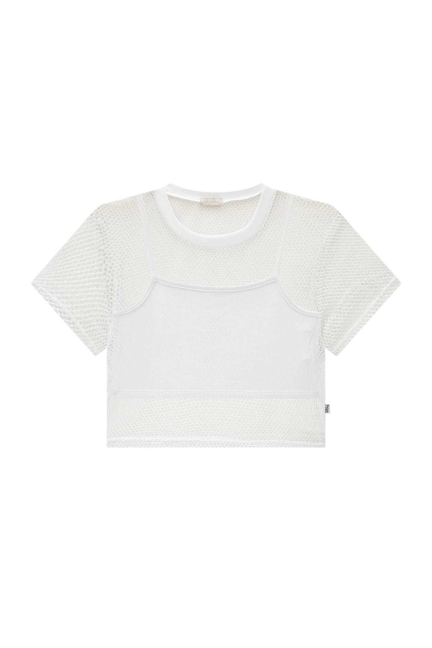 Blusa Boxy Sobreposição em Tela Glamour e Top em Poliamida 83540 Vic&Vicky Teen Menina