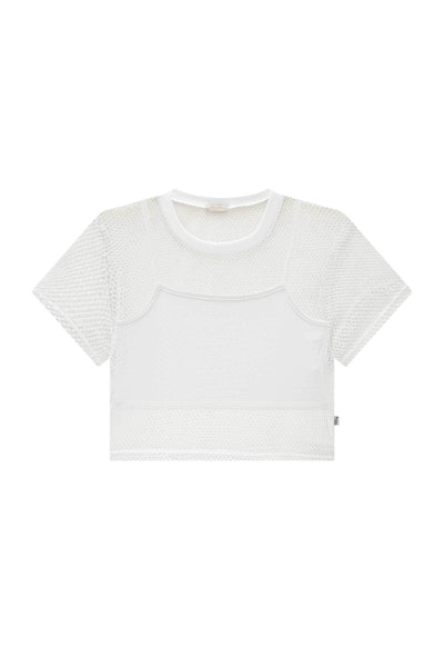 Blusa Boxy Sobreposição em Tela Glamour e Top em Poliamida 83540 Vic&Vicky Teen Menina