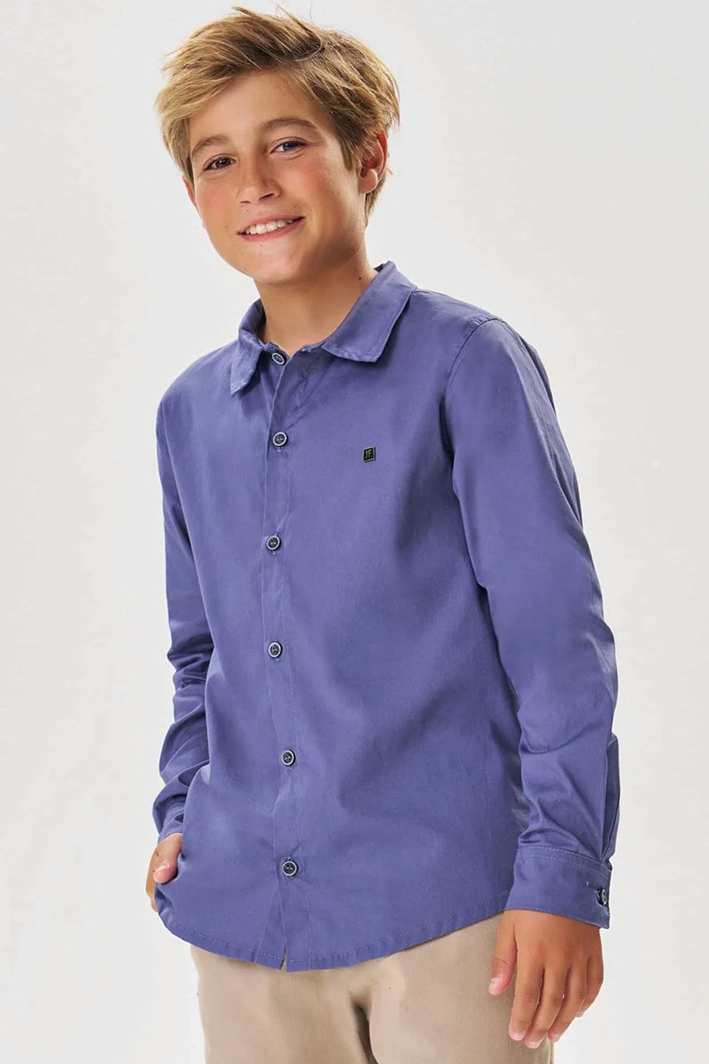 Camisa em Tricoline com Elastano 80031 Johnny Fox Teen Menino