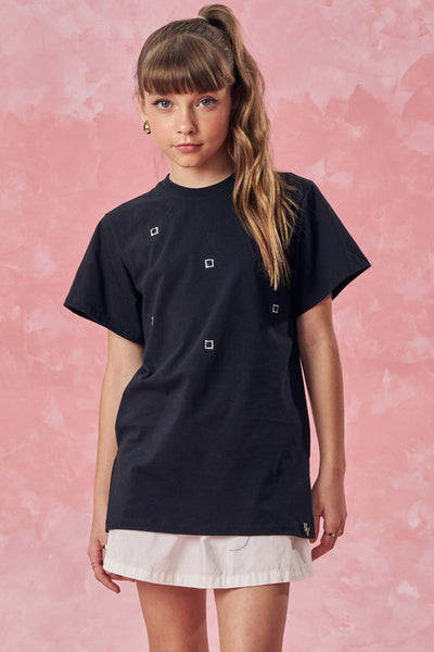 Camiseta Over em Meia Malha 85157 Vic&Vicky Teen Menina