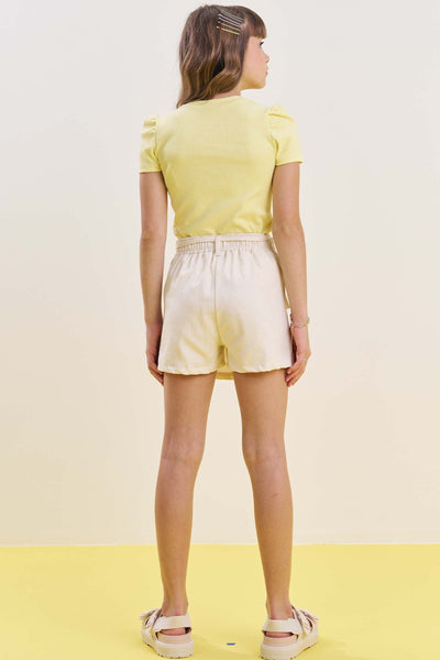 Conjunto de Blusa em Canelado Liz e Short Saia em Linho com Elastano 85163 Vic&Vicky Teen Menina