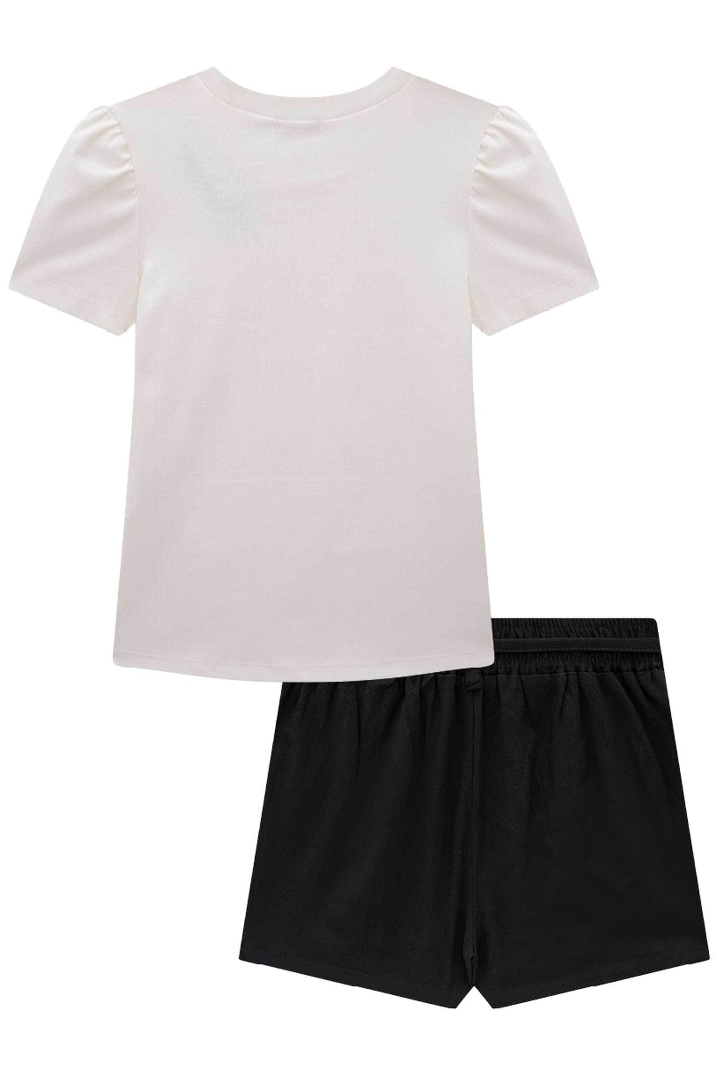 Conjunto de Blusa em Canelado Liz e Short Saia em Linho com Elastano 85163 Vic&Vicky Teen Menina