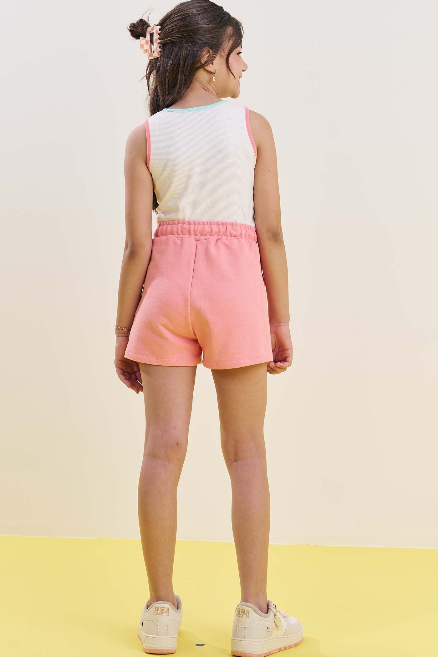 Conjunto de Blusa em Canelado Liz e Shorts em Moletom 84876 Vic&Vicky Teen Menina