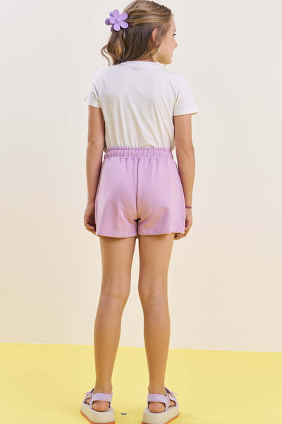 Conjunto de Blusa em Meia Malha e Short Saia em Moletom 84921 Vic&Vicky Teen Menina
