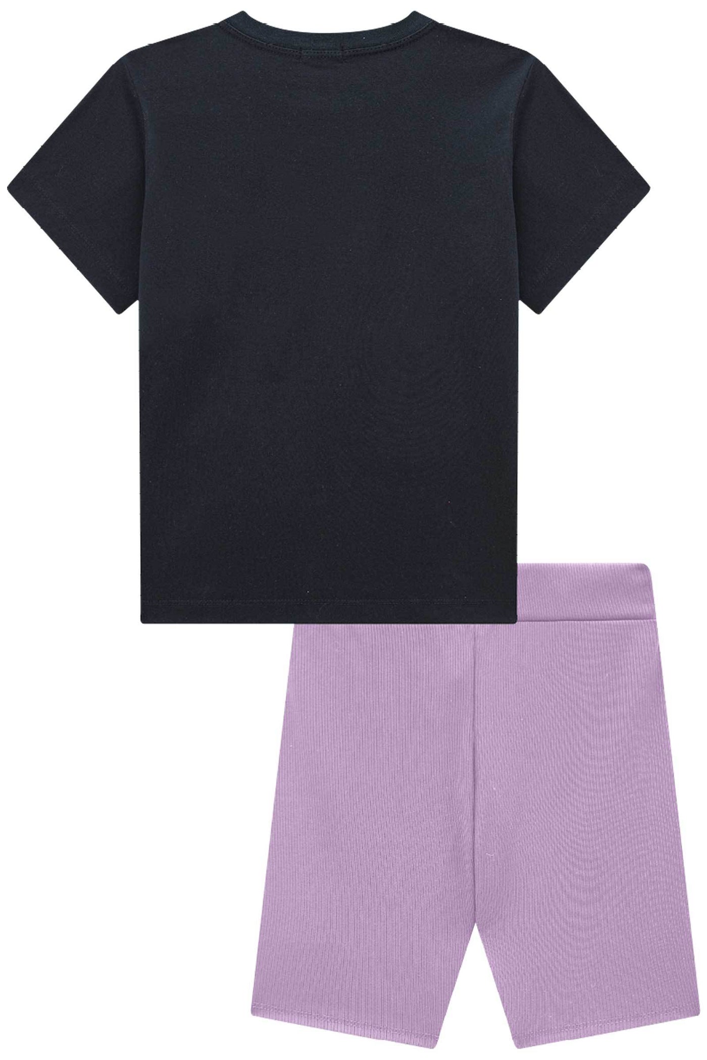 Conjunto de Camiseta Over em Meia Malha e Biker em Ribana Fancy 85297 Vic&Vicky Teen Menina