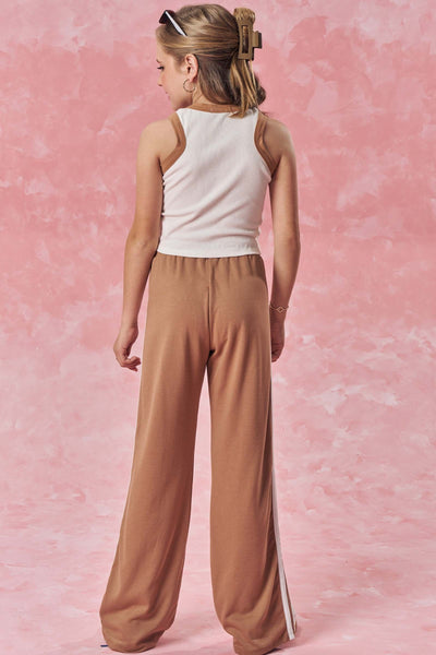 Conjunto de Regata Boxy em Canelado Liz e Calça Wide Leg em Malha Stetch de Viscose 84695 Vic&Vicky Teen Menina