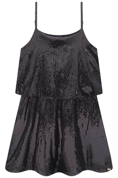 Vestido em Malha Paetê 83981 Vic&Vicky Teen Menina