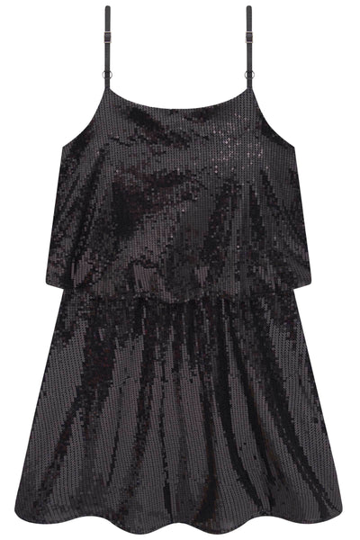 Vestido em Malha Paetê 83981 Vic&Vicky Teen Menina